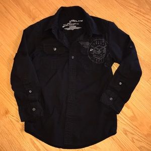 Boys Black button down shirt